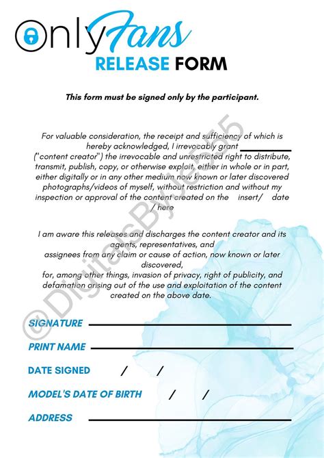 onlyfans release forms pdf|Fillable Online Onlyfans Release Form PDF